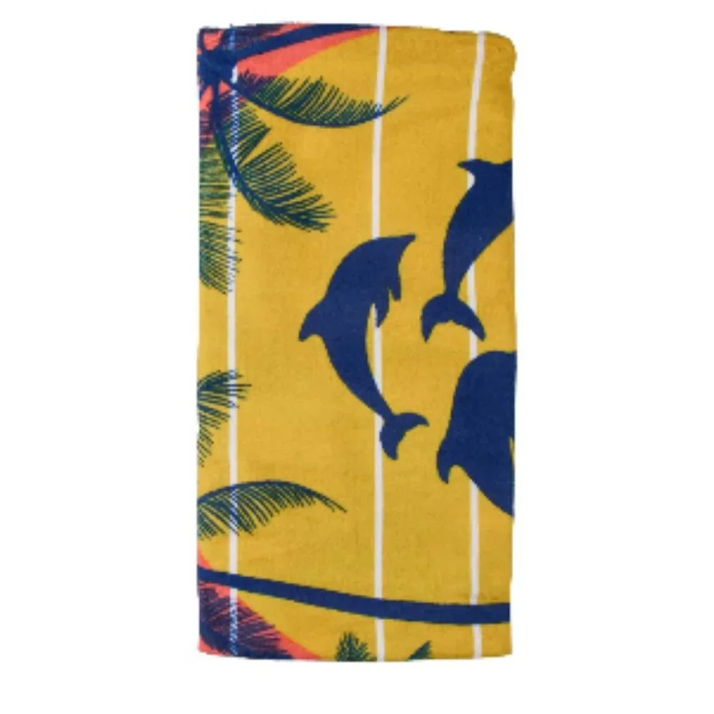 Big Palm Trees and Dolphins Towel
